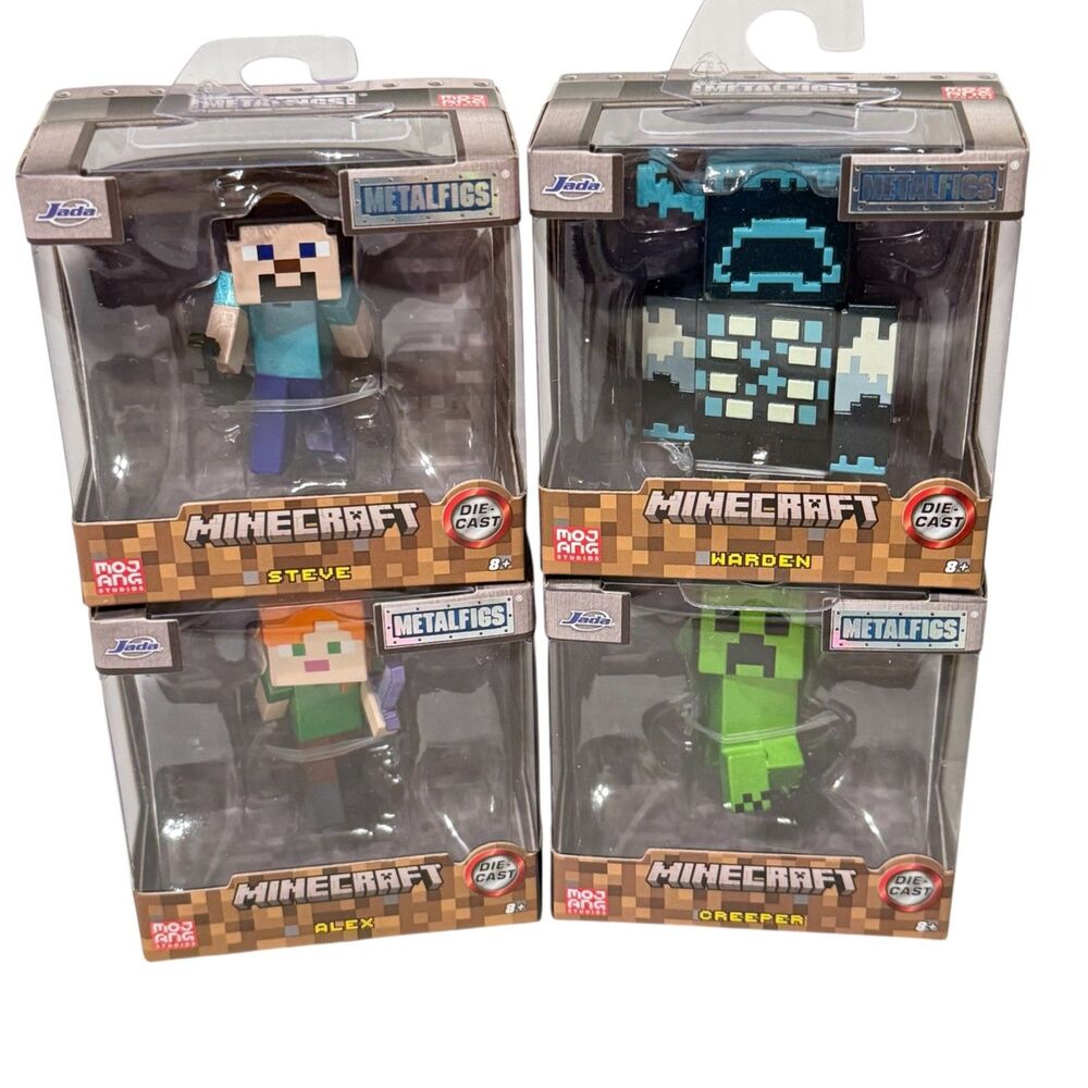 4 Minecraft Diecast Figures Video Game Metalfigs Models by Jada NIP 3 Sets Avail